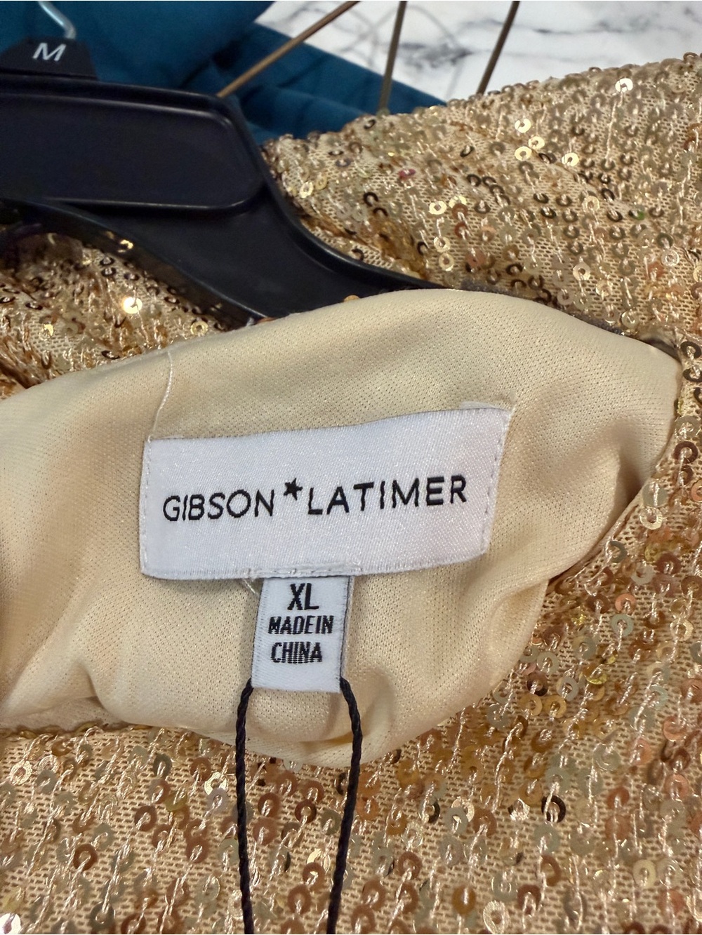 Gibson Latimer Girls Gold Sequin Long-Sleeve Party Dress - Picture 2 of 3